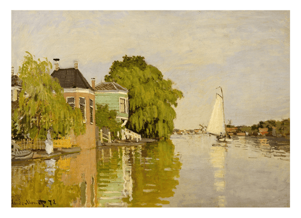 Claude Monet - Häuser am Ufer der Zahn (1871)