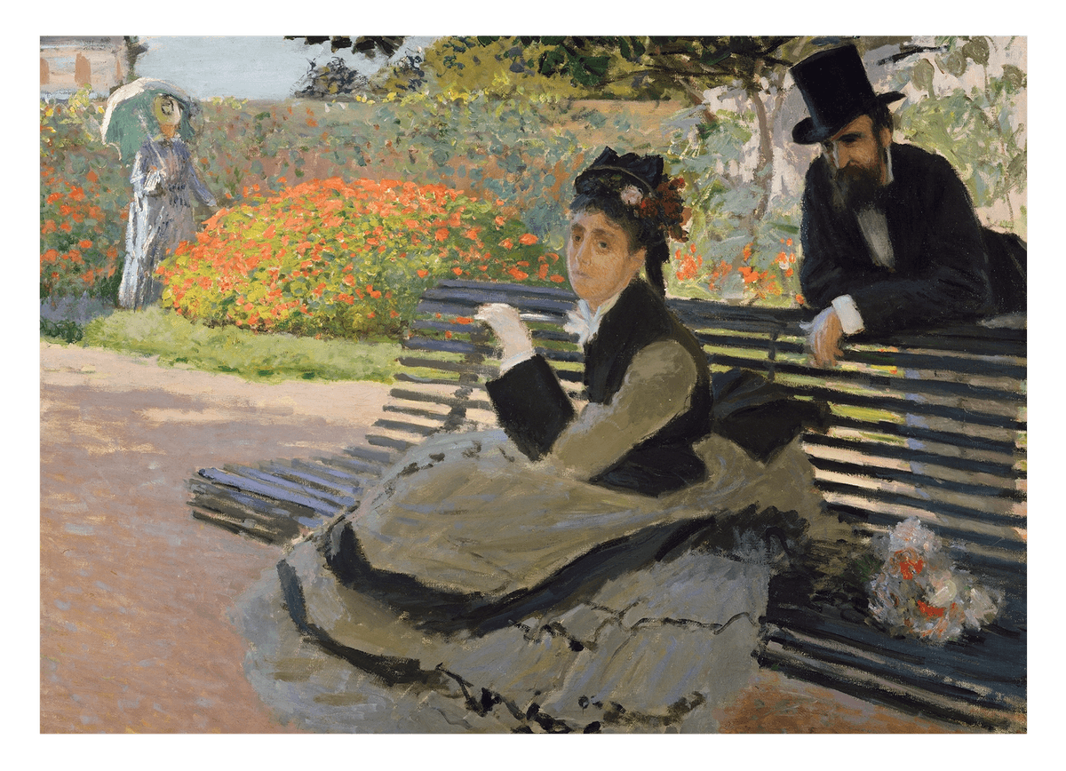 Claude Monet - Camille Monet on a garden bench (1873)