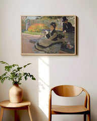After Hover: Claude Monet - Camille Monet on a garden bench (1873)
