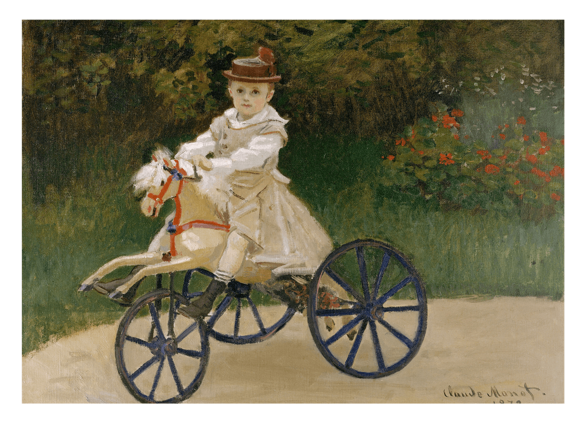Claude Monet - Jean Monet on his horse-drawn bicycle (1872)
