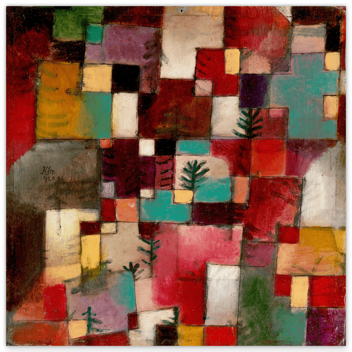 Paul Klee - Red-green and violet-yellow rhythms (1920)