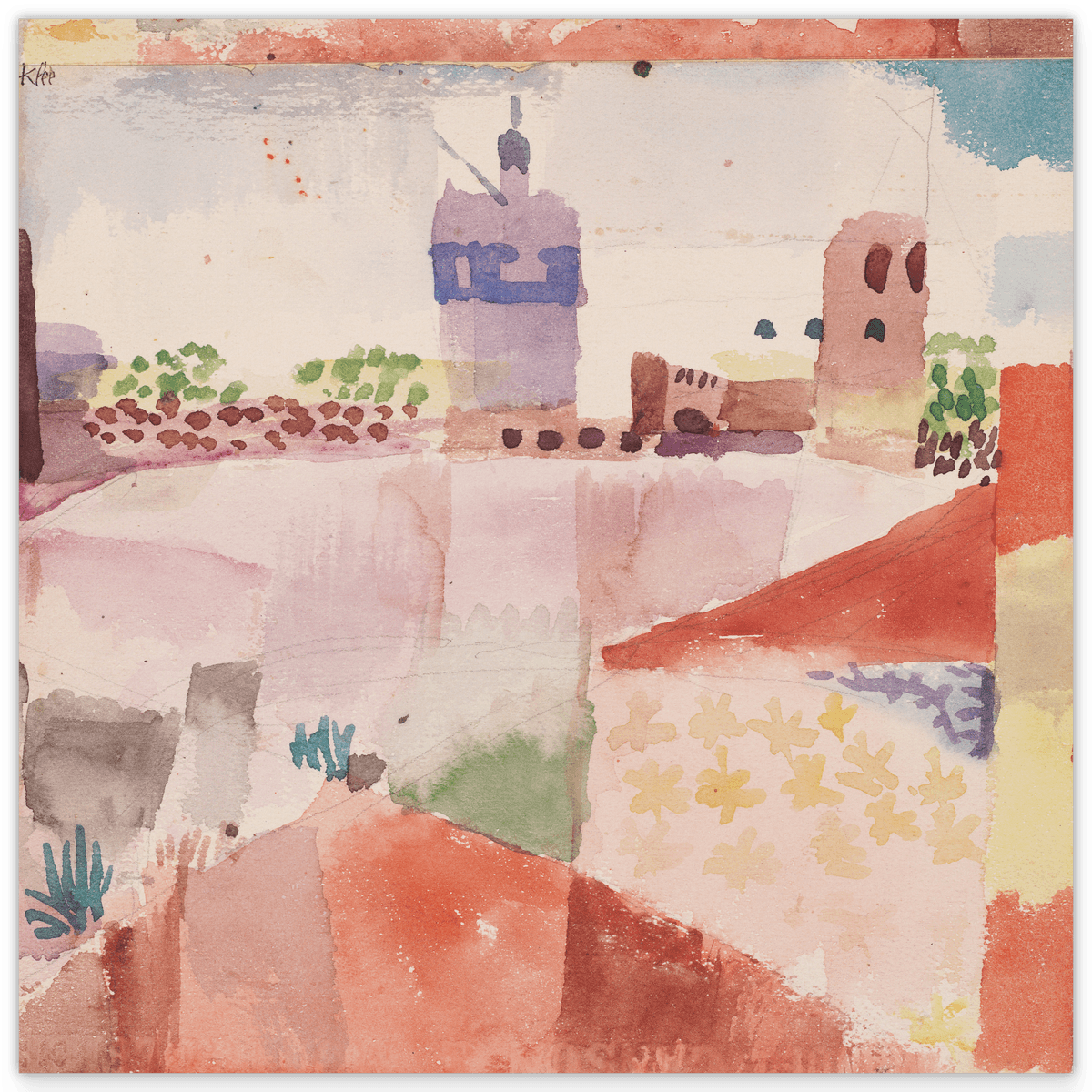 Paul Klee - Hammamet (Tunisia) and its Mosque (1914)