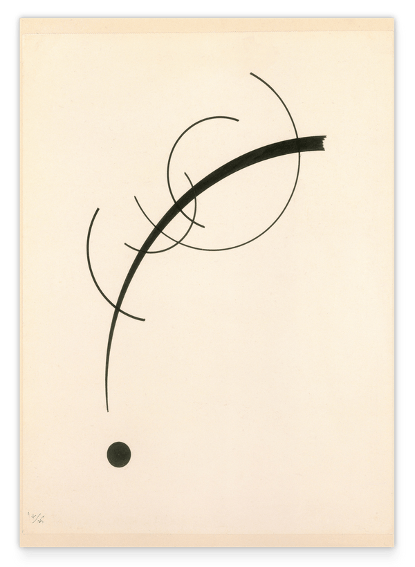 Wassily Kandinsky - Freie Kurve zum Punkt - Begleitender Ton von geometrischen Kurven (1925)