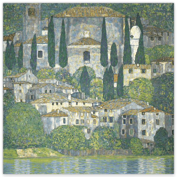 Gustav Klimt - Kirche in Cassone (Landschaft mit Zypressen) (1913)