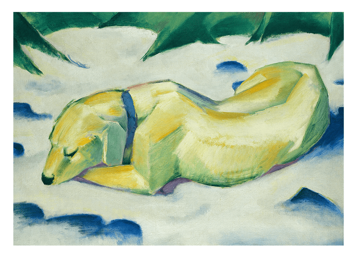 Franz Marc - Liegender Hund im Schnee (191011)