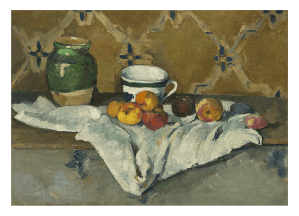 Paul Cézanne - Stillleben mit Krug, Tasse und Äpfel (1877)