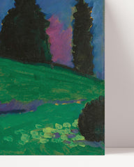 After Hover: Alexej von Jawlensky - Dunkle Bäume über grünem Hang