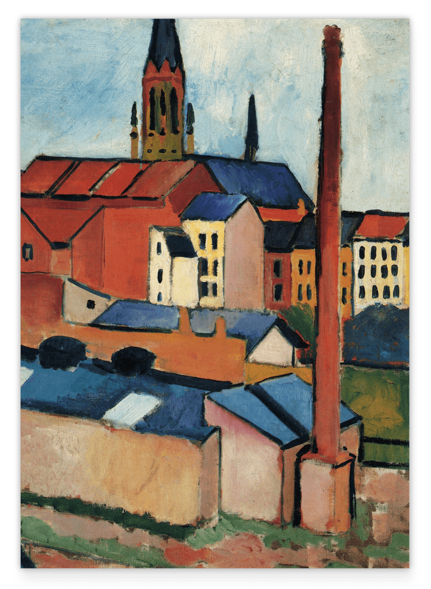 August Macke - St. Mary's Church with houses and chimney