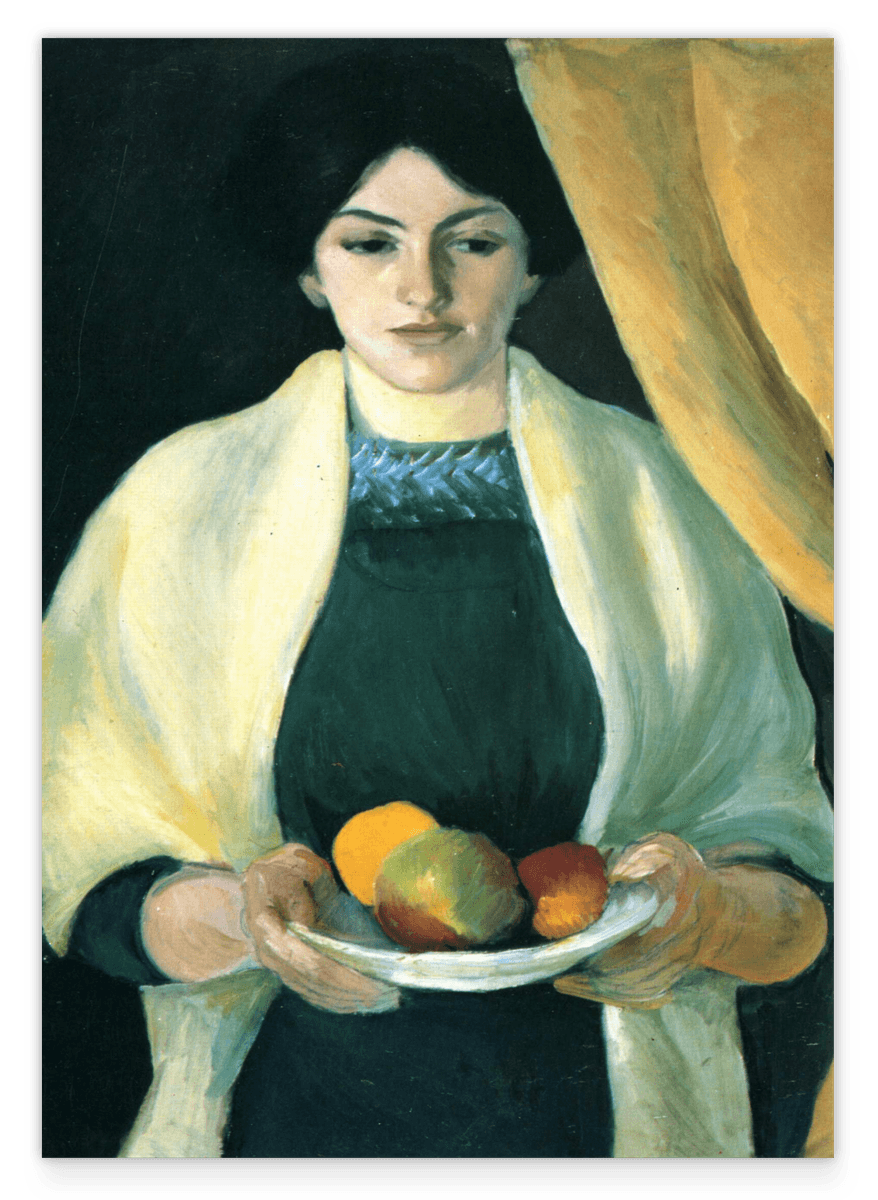 August Macke - Frau des Künstlers mit Äpfeln