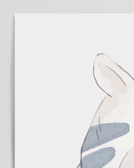 After Hover: Smiling zebra from the side, children's decoration in white, cute watercolor illustration