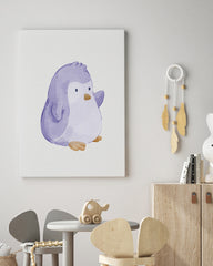 After Hover: Winkender Pinguin, Wasserfarben-Zeichnung, Süße Dekoration, Illustration für Zuhause