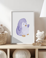 After Hover: Winkender Pinguin, Wasserfarben-Zeichnung, Süße Dekoration, Illustration für Zuhause