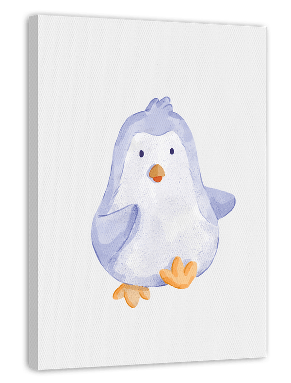Tanzender Pinguin, Süße Wasserfarben-Zeichnung, Kunst, Illustration, Dekoration für Zuhause