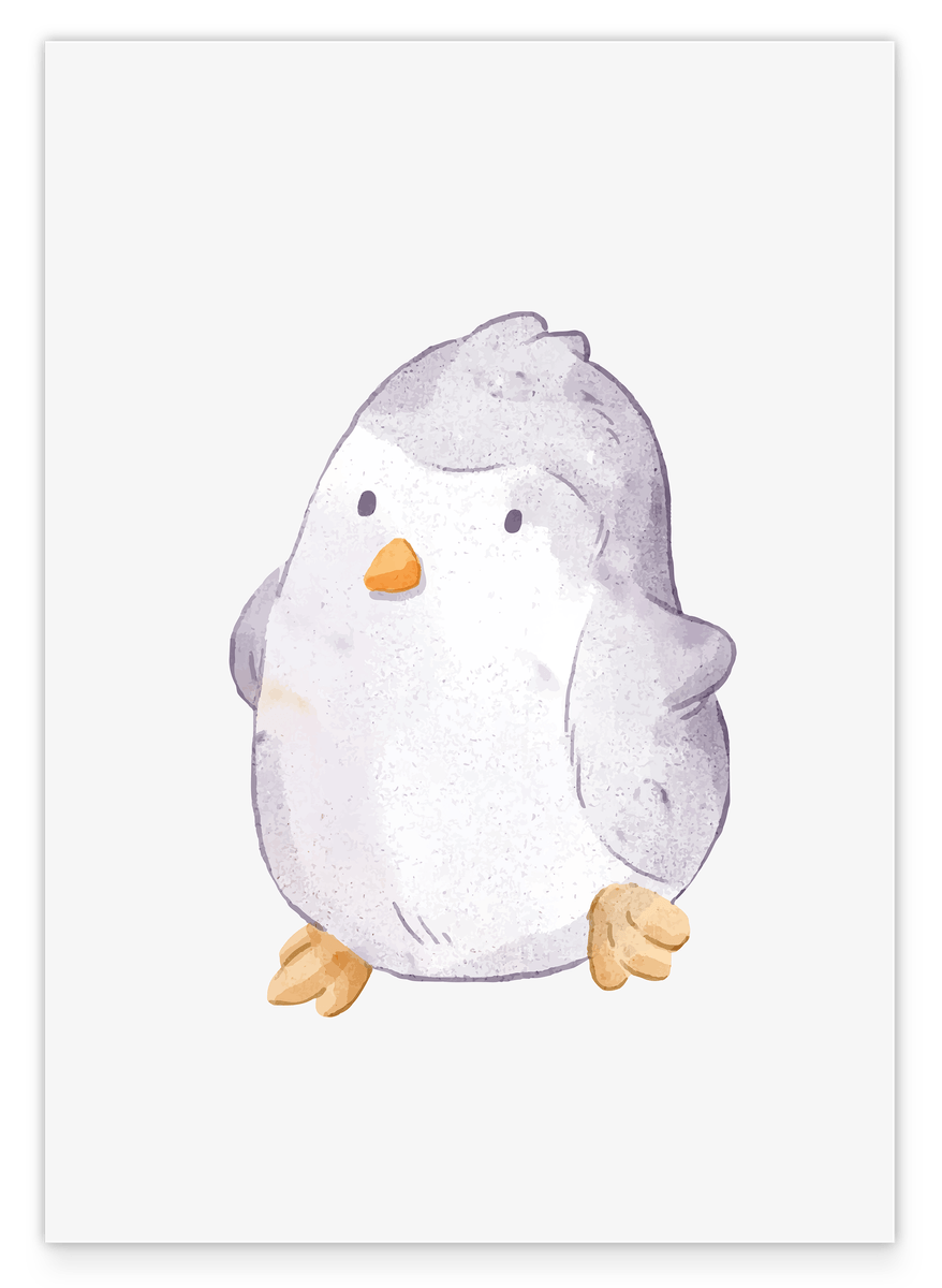Dancing penguin, watercolor art, cute illustration, children's and baby decoration