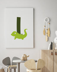 After Hover: I wie Iguana, Leguan, Buchstabe für Name, Englisches ABC Lernen, Süße Deko für Zuhause
