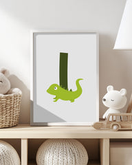 After Hover: I wie Iguana, Leguan, Buchstabe für Name, Englisches ABC Lernen, Süße Deko für Zuhause