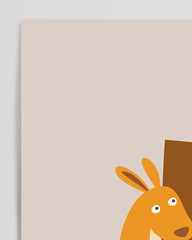 After Hover: K is for Kangaroo, ABC Learning, Cute Illustration, Letter for Name, Home Decoration