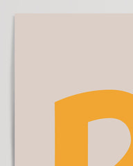 After Hover: R is for Rabbit, letter for name, English ABC learning, bunny, children's decoration in beige