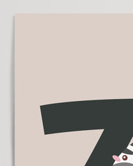 After Hover: Z is for Zebra, ABC Learning, Children's Room Wall Decor in Beige with Letter