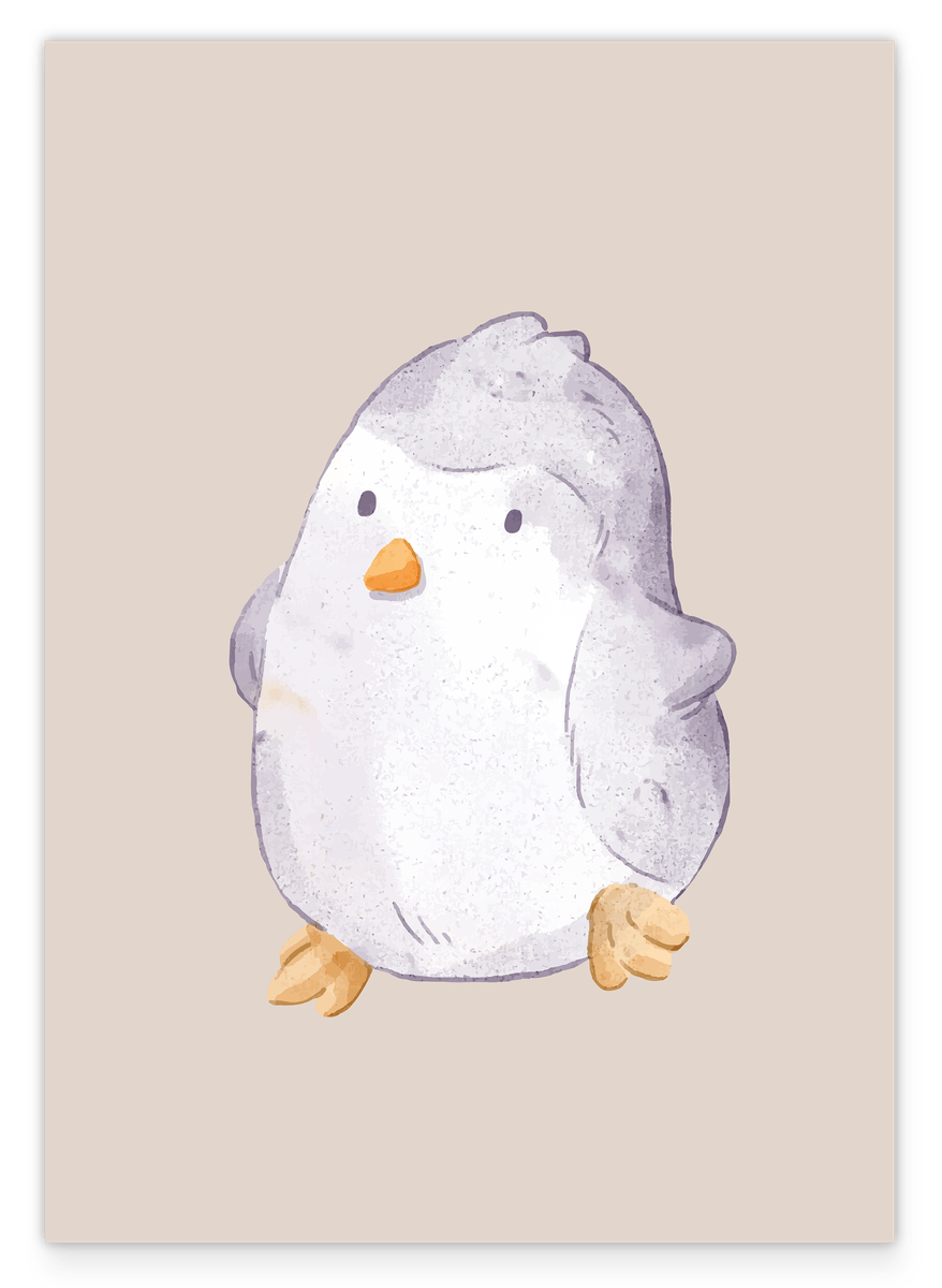 Tanzender Pinguin, Wasserfarben-Kunst, Süße Illustration, Kinder und Baby Dekoration