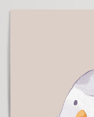 After Hover: Dancing penguin, watercolor art, cute illustration, children's and baby decoration