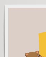 After Hover: B is for Bear, Learning Letters, ABC, Cute Illustration, Home Decoration