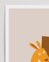 After Hover: K is for Kangaroo, ABC Learning, Cute Illustration, Letter for Name, Home Decoration