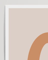 After Hover: O is for Owl, children's illustration in beige with white border - owl art print, English letters for names