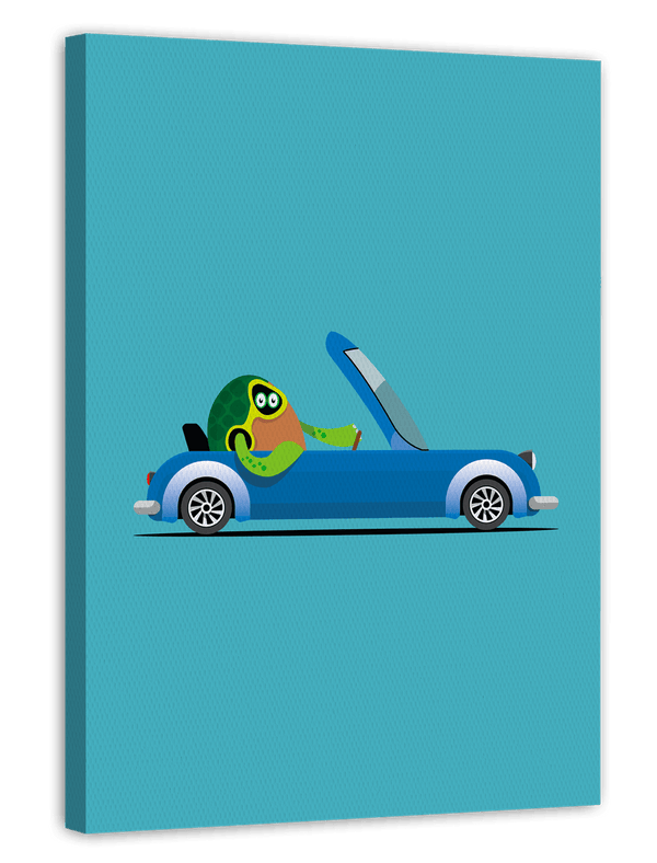 Simone Schildkröte, Lustige Illustration, Auto-Zeichnung, Süße Dekoration für Zuhause