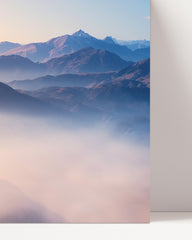 After Hover: Blue mountains in the fog