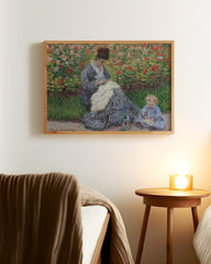 After Hover: Claude Monet - Camille Monet and a child in the artist's garden in Argenteuil