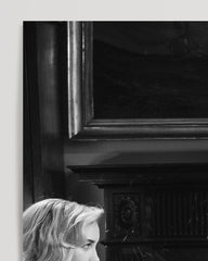 After Hover: Woman in evening dress - black and white