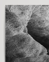 After Hover: Water at cliffs - black and white