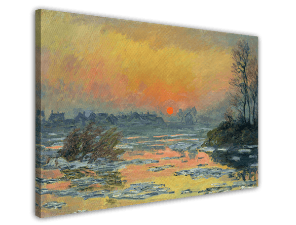 Claude Monet - Sonnenuntergang auf der Seine im Winter