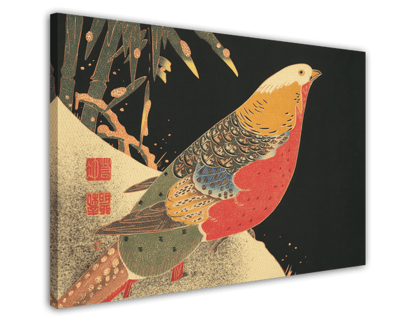 Itō Jakuchū - Fasanenvogel auf schwarzem Hintergrund