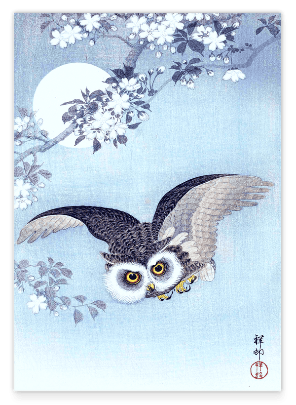 Ohara Koson - Eule bei Nacht
