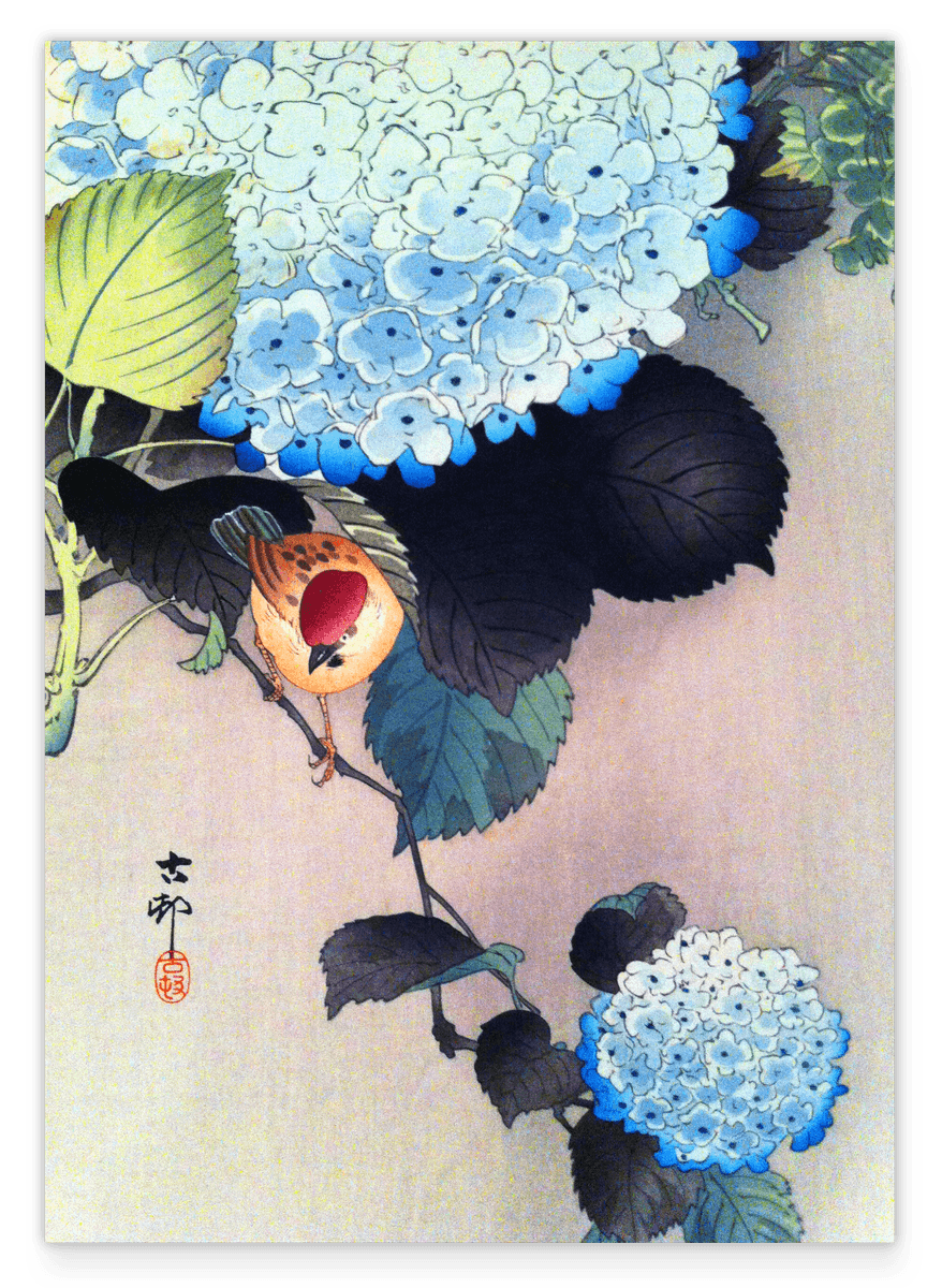 Ohara Koson - Vogel auf Blütenbaum