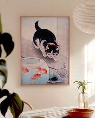 After Hover: Ohara Koson - Lauernde Katze vor Fischglas