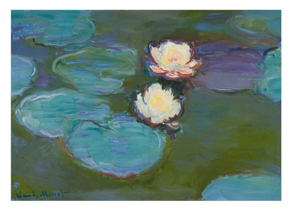 Claude Monet Kunstdruck - Gemälde mit zwei Seerosen