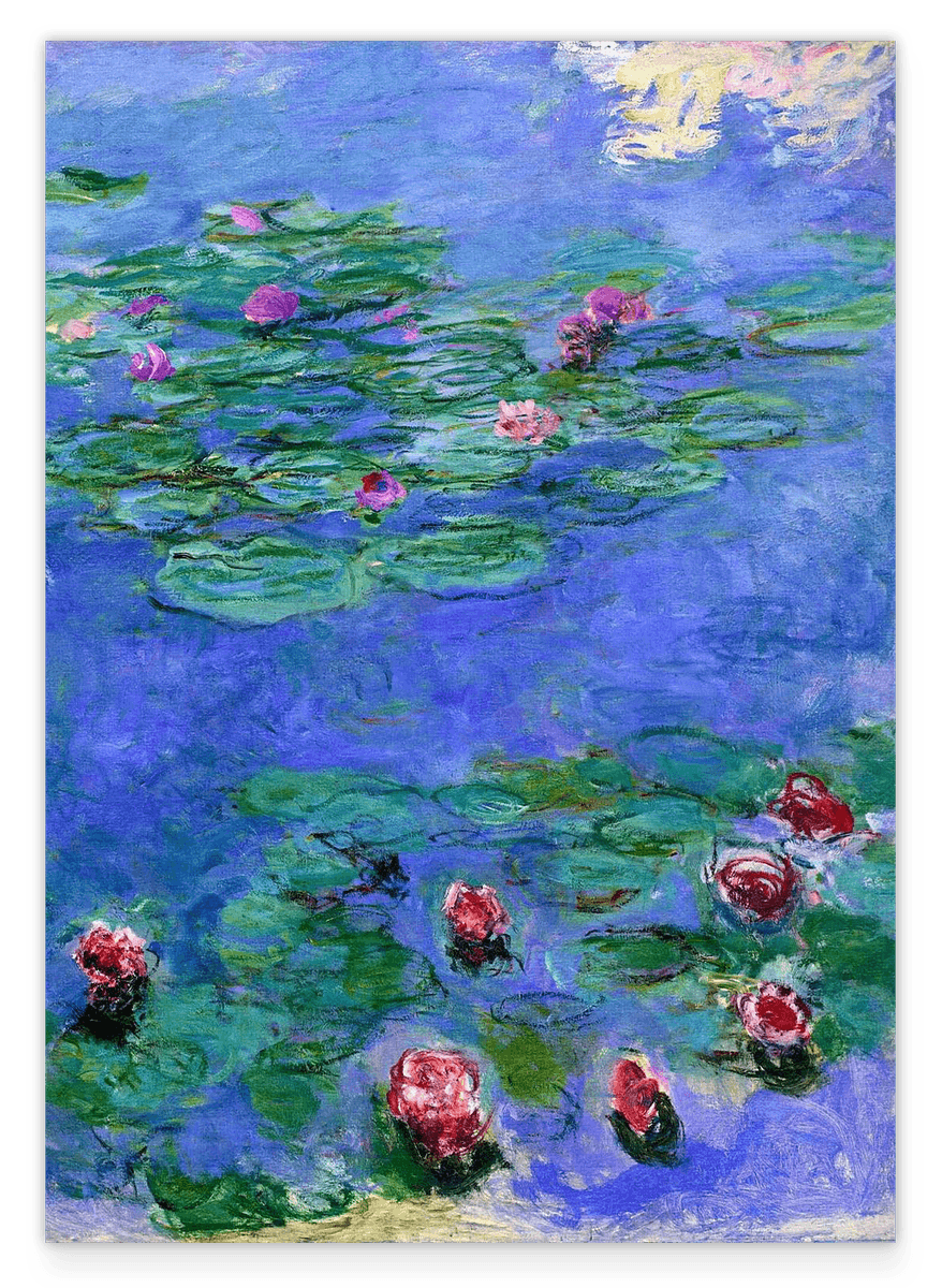 Claude Monet - Rote Seerosen auf blauem Teich