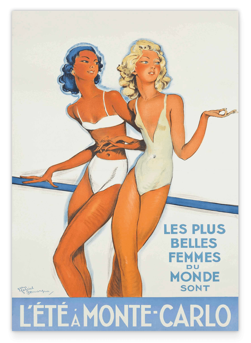 Pierre Fix-Masseau - Art Deco advertising poster - Women in Monte Carlo