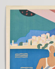 After Hover: Pierre Fix-Masseau - Art Deco advertising poster - Beach in Monte Carlo