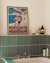 After Hover: Pierre Fix-Masseau - Art Deco advertising poster - Beach in Monte Carlo