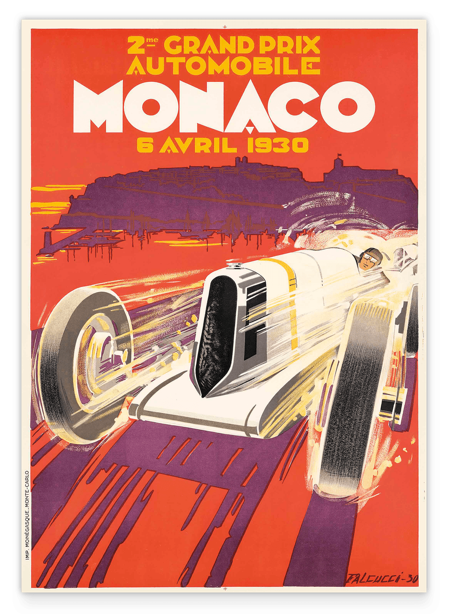Pierre Fix-Masseau - Art Deco advertising poster - Grand Prix Monaco
