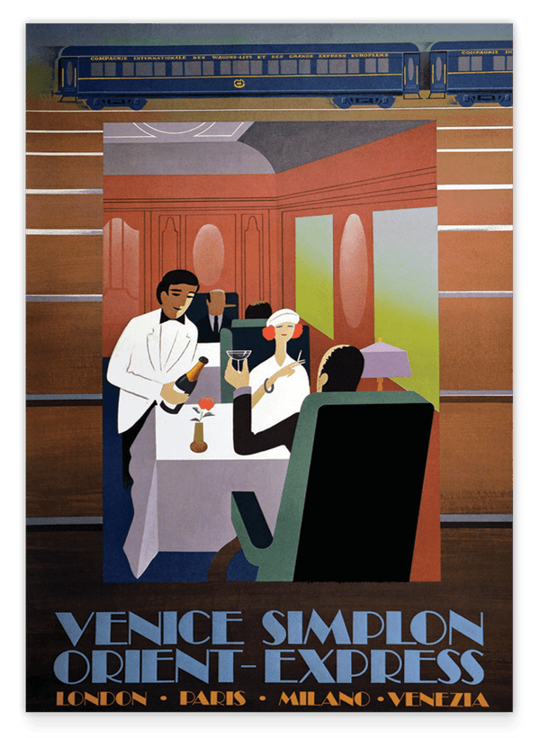 Pierre Fix-Masseau - Dining car on the Orient Express - Art Deco advertising poster