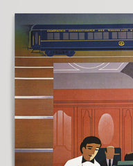 After Hover: Pierre Fix-Masseau - Dining car on the Orient Express - Art Deco advertising poster