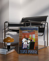 After Hover: Pierre Fix-Masseau - Dining car on the Orient Express - Art Deco advertising poster