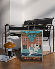 After Hover: Pierre Fix-Masseau - Art Deco Werbeplakat - Tauben am Bahnhof