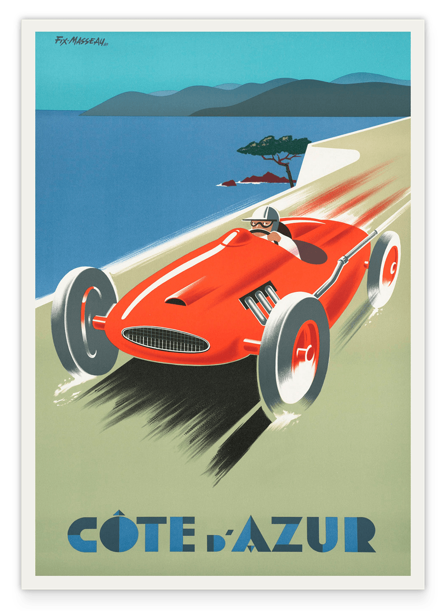 Pierre Fix-Masseau - Art Deco advertising poster - Racing on the French Riviera