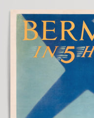 After Hover: Pierre Fix-Masseau - Art Deco advertising poster - Bermuda motif with airplane